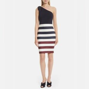 NWT Ted Baker London Hilila One-Shoulder Rowing Stripe Dress - Size 2 / Small